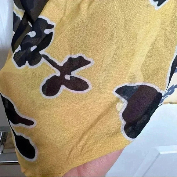 Kimono Sheer  Floral Yellow & Black Size MED/L - Picture 16 of 16